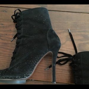bcbg lace up booties